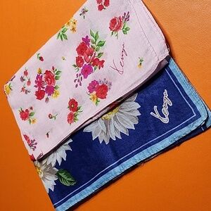 Kenzo Handkerchief 2 pcs Cotton Authentic not use
